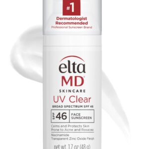 EltaMD UV Clear Facial Sunscreen SPF 46 - For Skin Types Prone To Acne, Rosacea & Hyperpigmentation